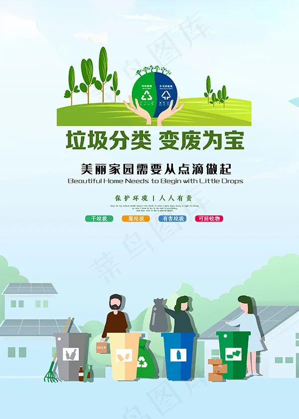垃圾分类变废为宝psd模版下载