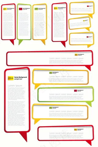 贴纸语言框矢量