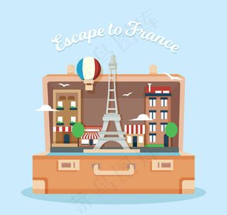 行李箱里的旅游景点