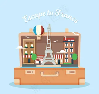 行李箱里的旅游景点