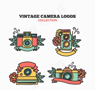 照相机和花卉标志