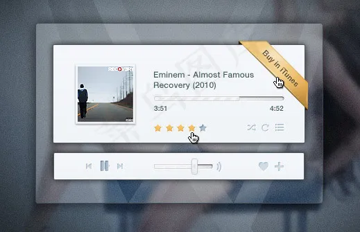 音乐播放器界面psd模版下载