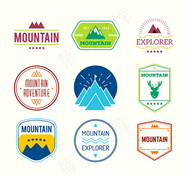 登山运动标签,免抠元素