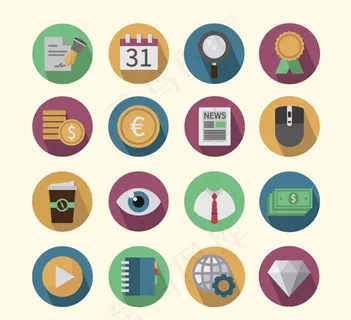 圆形商务图标,免抠元素,背景元素