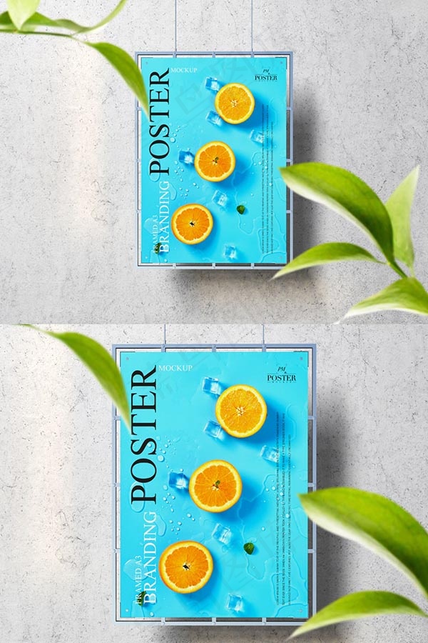 A3框架海报样机psd模版下载