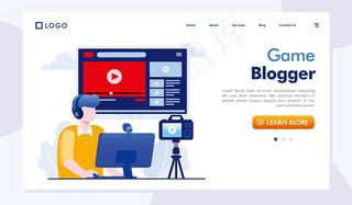 游戏直播插画登陆页