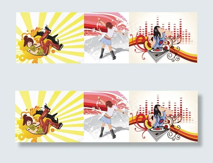 潮流女性主题插画eps,ai矢量模版下载