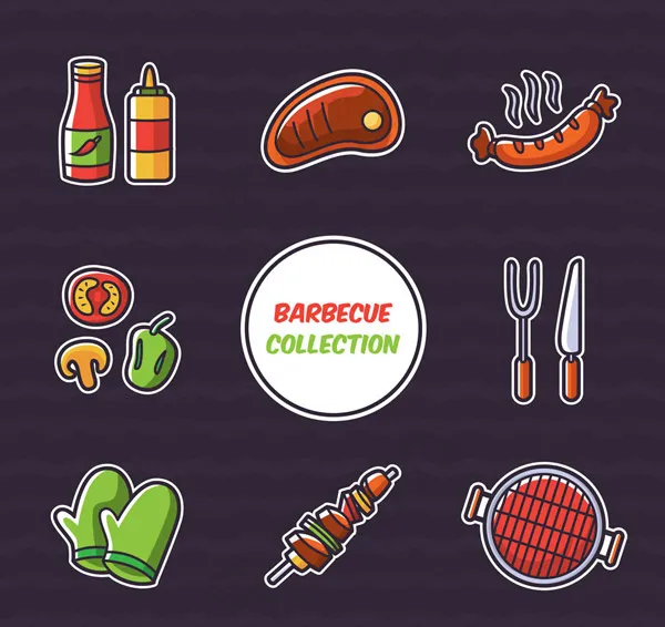 创意烧烤元素ai矢量模版下载