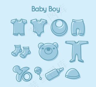 男婴用品图标,免抠元素