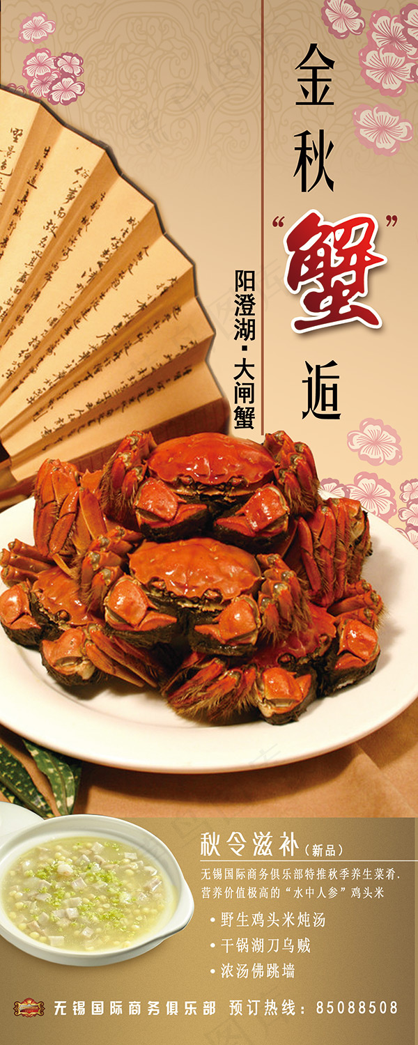 金秋蟹逅x展架(1575X3937(DPI:50))psd模版下载
