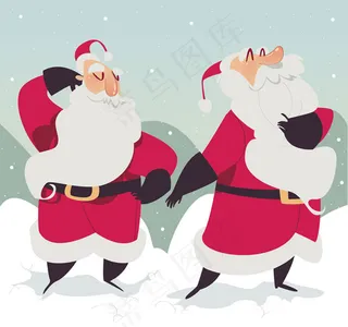 雪中的圣诞老人