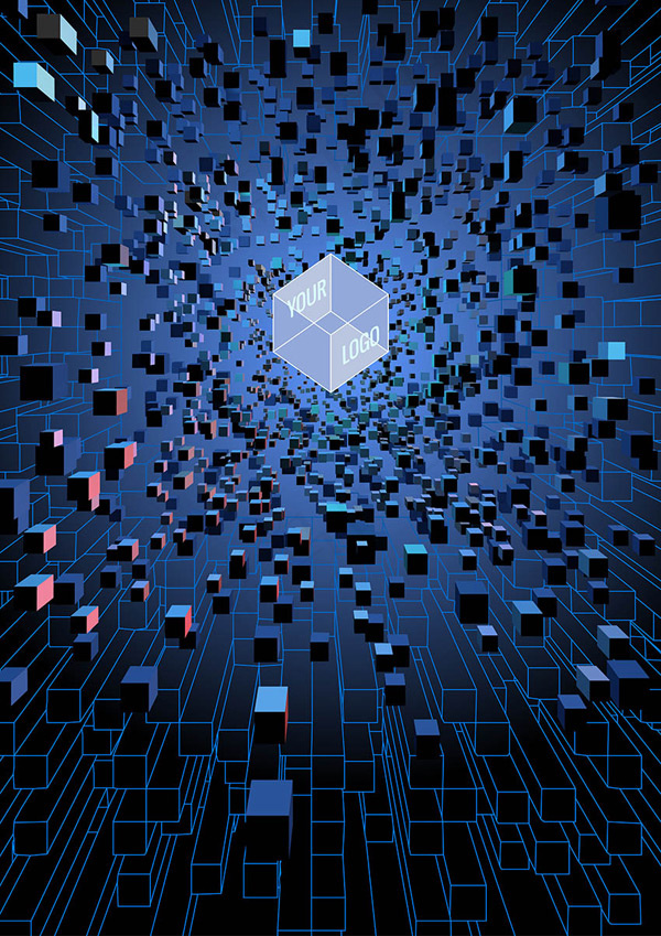 放射状立方体背景eps,ai矢量模版下载