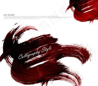 褐色血红笔触墨痕