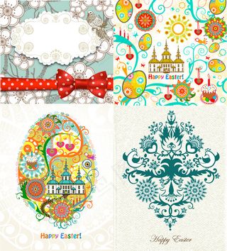 复活节卡通花纹,背景元素