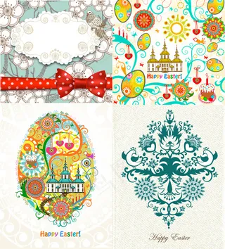 复活节卡通花纹,背景元素