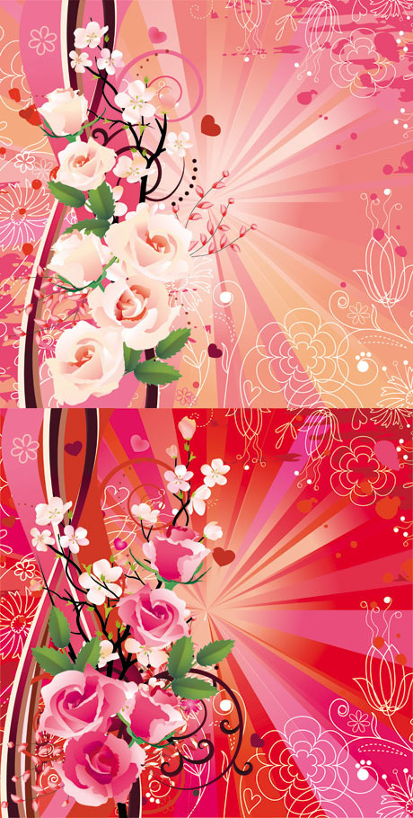绚丽春日花语1eps,ai矢量模版下载