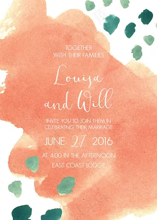 水彩邀请函海报