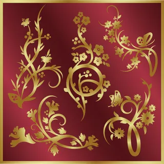 矢量植物花纹,免抠元素