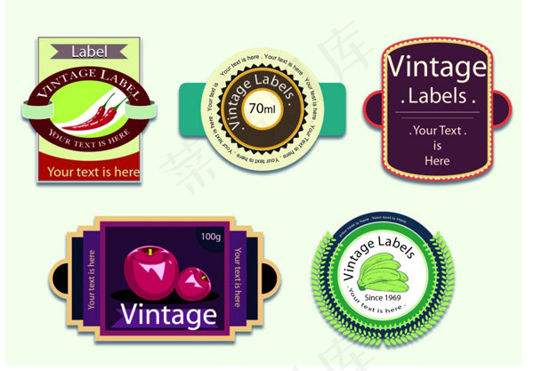 复古水果图标,免抠元素