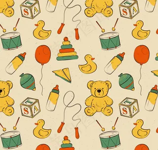 婴儿玩具无缝背景