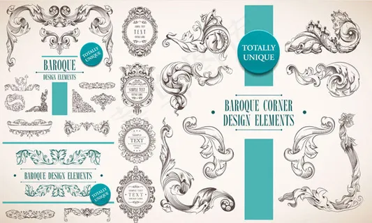 欧式花纹花边元素