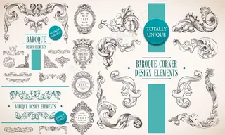 欧式花纹花边元素