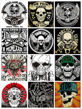 炫酷骷髅印花图案