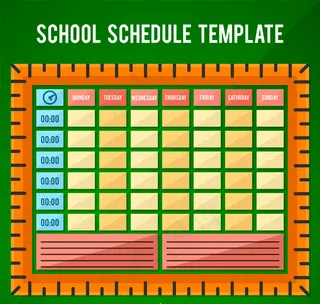 空白课程表矢量
