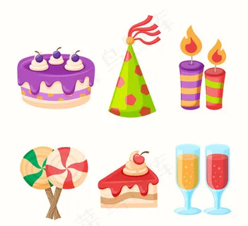 彩色生日物品设计