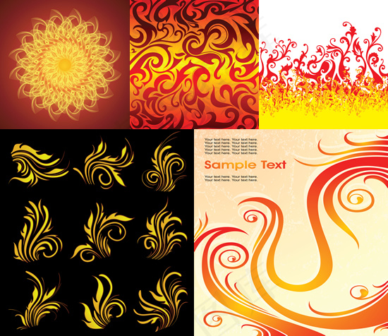 火焰图形背景,背景元素