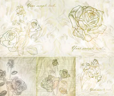 玫瑰花纹背景,背景元素