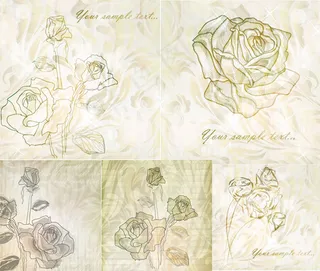 玫瑰花纹背景,背景元素