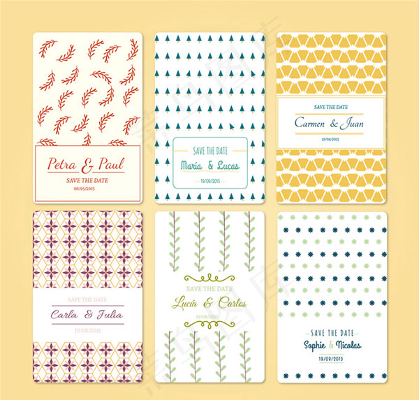 花纹婚礼邀请卡