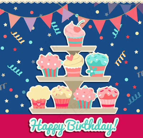 蛋糕生日剪贴画ai矢量模版下载