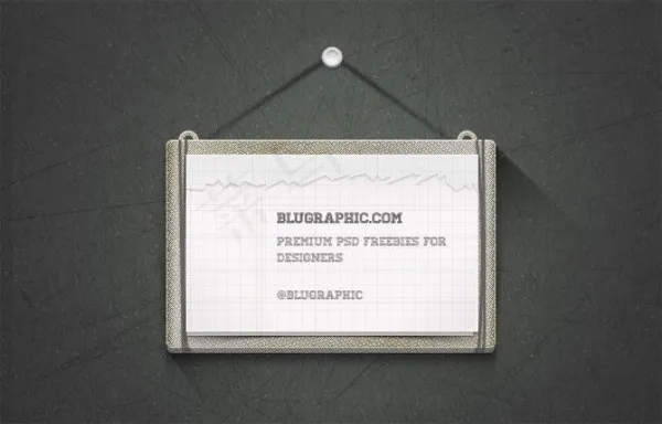 悬挂注意标志psd模版下载