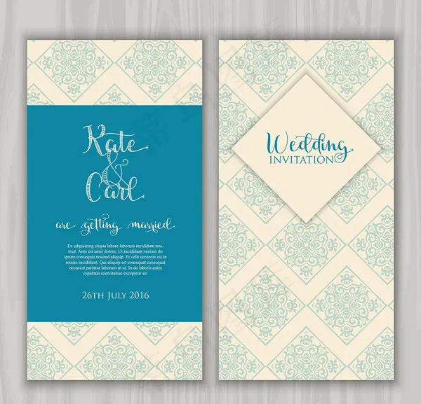 菱形方格请柬eps,ai矢量模版下载