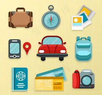 精致旅行图标,免抠元素