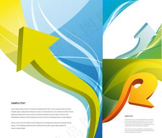 箭头与幻彩背景,背景元素