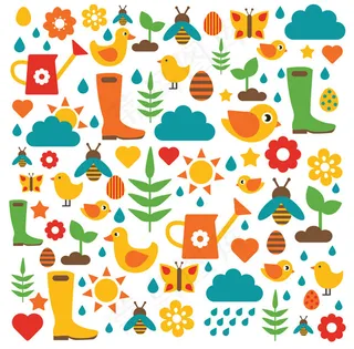 卡通园艺无缝背景