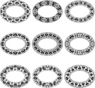 花纹装饰边框矢量