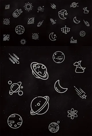 航天主题图标,免抠元素