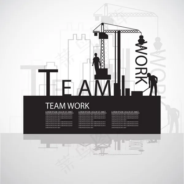 建筑施工剪影ai矢量模版下载
