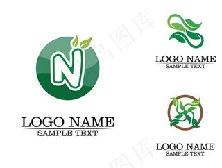 绿叶与圆形边框标志