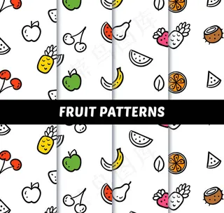 白色水果无缝背景