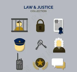 创意法律元素图标,免抠元素