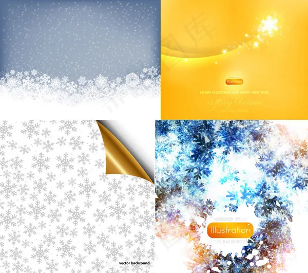 精美雪花背景eps,ai矢量模版下载