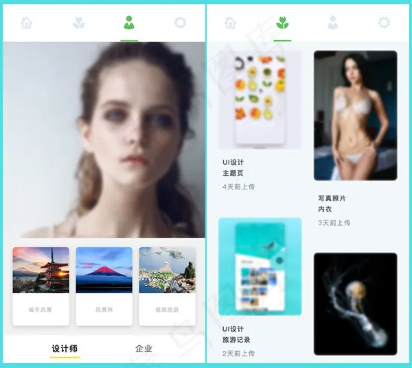手机端图片浏览psd模版下载