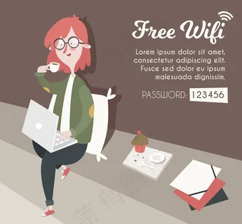 无线上网的白领女子