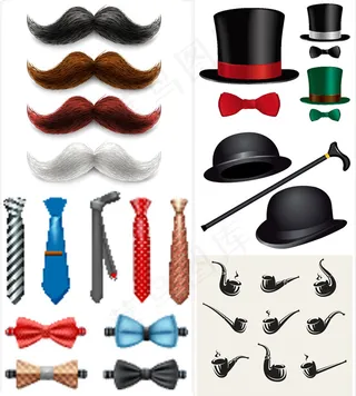 时尚男士饰品矢量