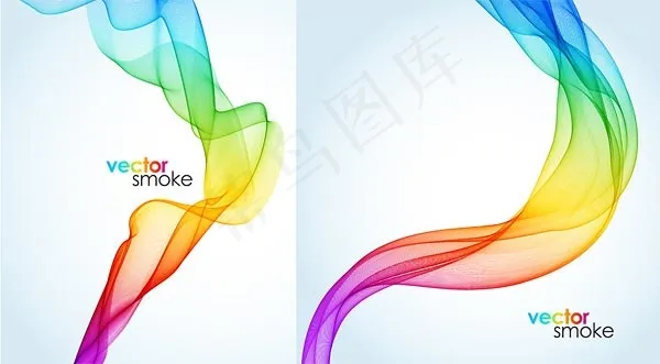 漂亮的幻彩烟雾eps,ai矢量模版下载